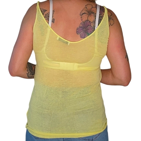 Zara Size Medium Sheer Yellow Tank - Picture 2 of 5